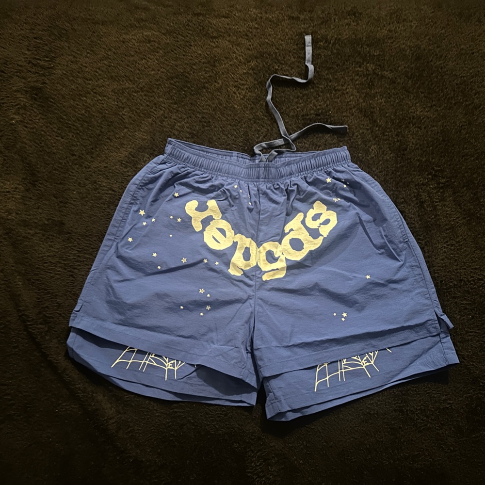 Sp5der OG Web Double Layer Shorts Blue || Brand New condition || Size Large